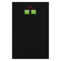 Frog Couple with hearts. Flyer Design