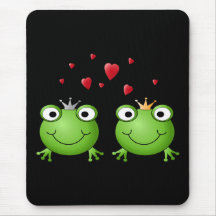 Frog Couple with hearts. Mouse Pad