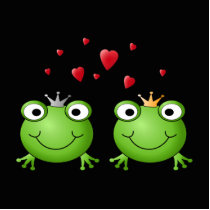 Frog Couple with hearts. Cut Outs