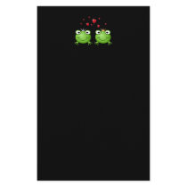 Frog Couple with hearts. Stationery Paper