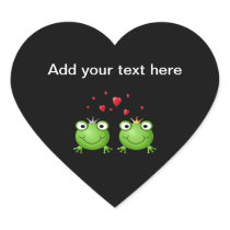 Frog Couple with hearts. Stickers