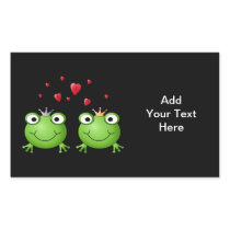 Frog Couple with hearts. Rectangular Sticker