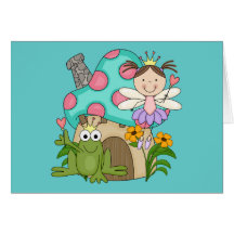 Frog Fairy Toadstool House Tshirts and Gifts Greeting Card