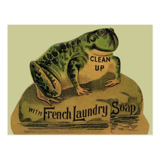 Frog French Laundry Soap Post Card