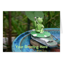 Frog Gone Fishing Greeting Card