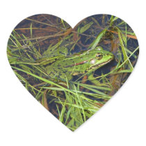 Frog in river heart sticker