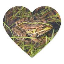 Frog in river heart sticker