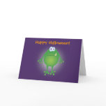 frog monster w background, Happy Halloween! Card