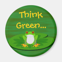 Frog on Lilypad Refrigerator Magnet