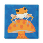 frog on mushroom magnets