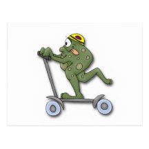 Frog on Scooter Post Cards