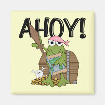 Frog Pirate With Gold - Girl T-shirts and Gifts Refrigerator Magnets