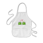 Frog Prince and Frog Princess, with hearts. Apron