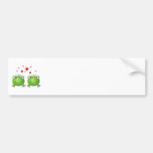 Frog Prince and Frog Princess, with hearts. Bumper Sticker