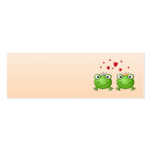 Frog Prince and Frog Princess, with hearts. Business Card Template