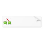 Frog Prince and Frog Princess, with hearts. Custom bumper stickers