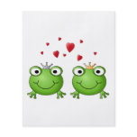 Frog Prince and Frog Princess, with hearts. Custom flyers