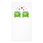 Frog Prince and Frog Princess, with hearts. Custom photo cards