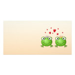 Frog Prince and Frog Princess, with hearts. Custom photo cards