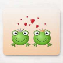 Frog Prince and Frog Princess, with hearts. Mouse Pad