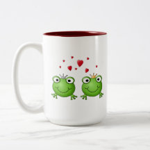 Frog Prince and Frog Princess, with hearts. Coffee Mug