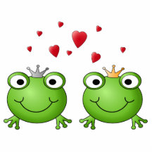Frog Prince and Frog Princess, with hearts. Acrylic Cut Out