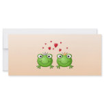 Frog Prince and Frog Princess, with hearts. Rack Card Design