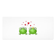 Frog Prince and Frog Princess, with hearts. Personalized Rack Card