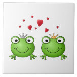 Frog Prince and Frog Princess, with hearts. Tiles