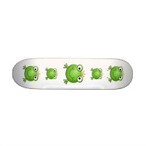 Frog Prince. Happy Frog. Skate Board