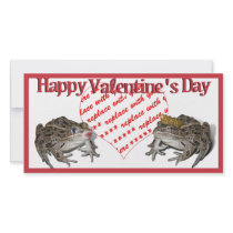 Frog Prince & Kissing Frog Valentine Photo Frame Photo Card