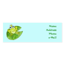 Frog Prince on Lily Pad Profile Card Business Card Template