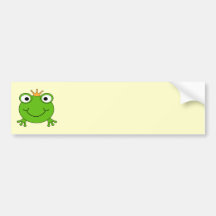 Frog Prince. Smiling Frog with a Crown. Bumper Sticker