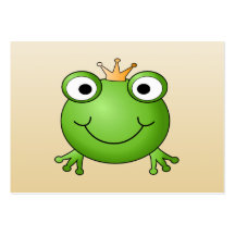 Frog Prince. Smiling Frog with a Crown. Business Card Templates