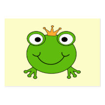 Frog Prince. Smiling Frog with a Crown. Business Card Templates