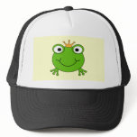 Frog Prince. Smiling Frog with a Crown. Custom hats