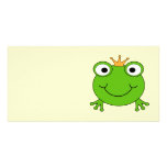 Frog Prince. Smiling Frog with a Crown. Custom photo cards