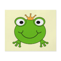 Frog Prince. Smiling Frog with a Crown. Personalized Flyer