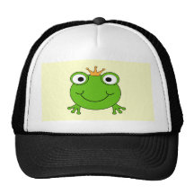 Frog Prince. Smiling Frog with a Crown. Hats