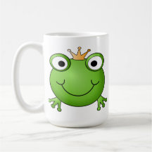 Frog Prince. Smiling Frog with a Crown. Mug