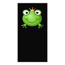 Frog Prince. Smiling Frog with a Crown. Custom Photo Card