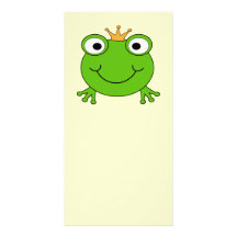 Frog Prince. Smiling Frog with a Crown. Picture Card