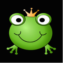Frog Prince. Smiling Frog with a Crown. Cut Out