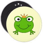Frog Prince. Smiling Frog with a Crown. Pins