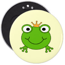 Frog Prince. Smiling Frog with a Crown. Pins