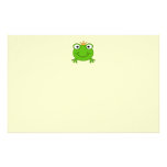Frog Prince. Smiling Frog with a Crown. Stationery Design
