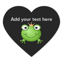 Frog Prince. Smiling Frog with a Crown. Stickers