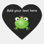 Frog Prince. Smiling Frog with a Crown. Stickers