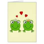 Frog Princess and Frog Prince, with hearts. Greeting Cards