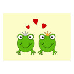 Frog Princess and Frog Prince, with hearts. Custom business cards